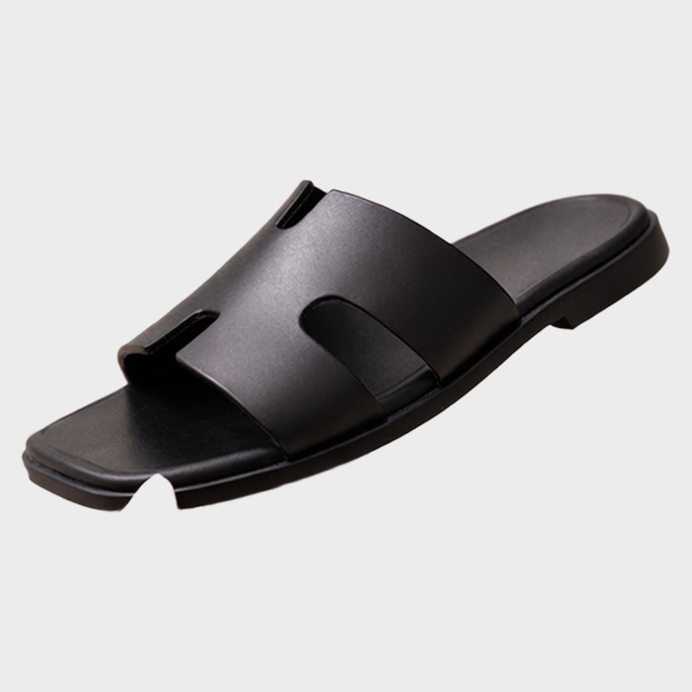 Black leather sandals - Image 3