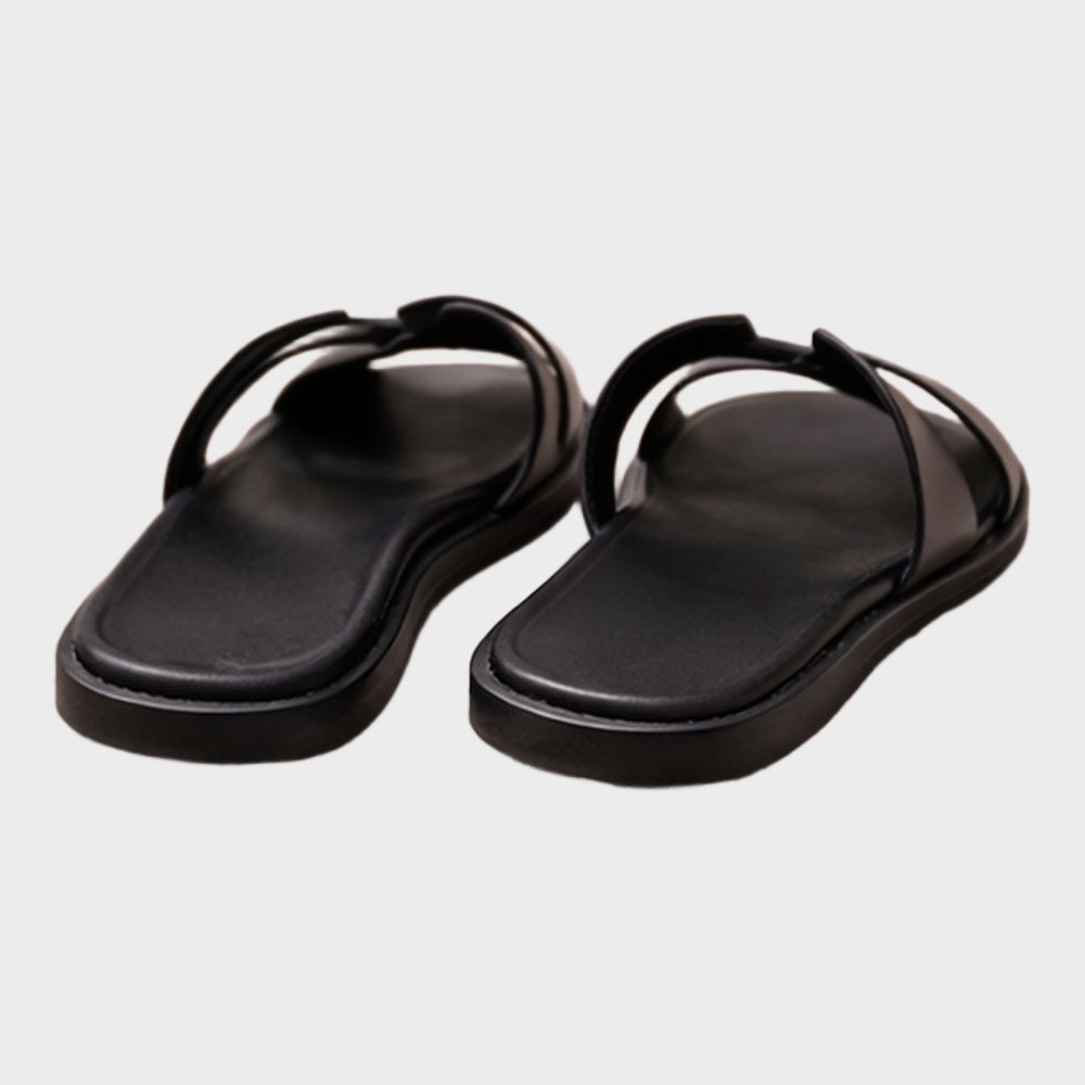 Black leather sandals - Image 4